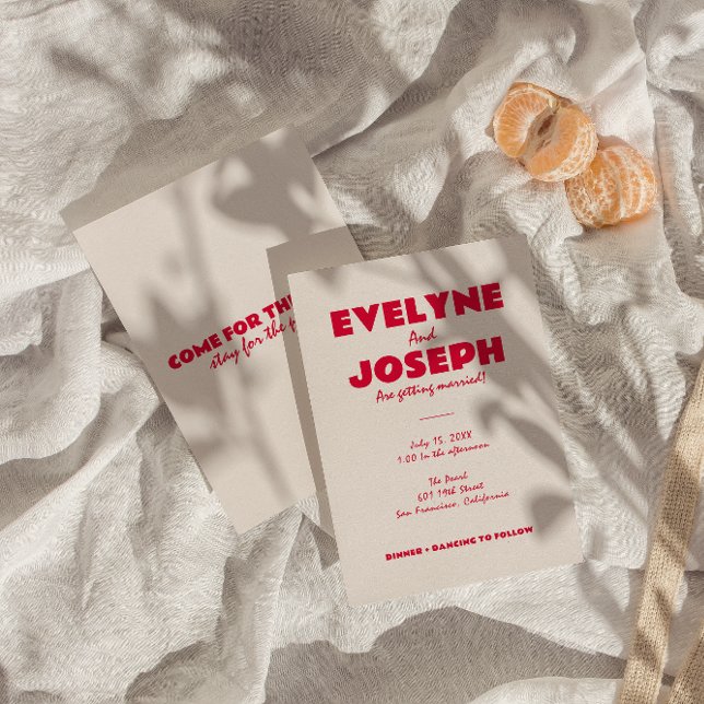 Modern Colorful Retro Bold Funky Unique Wedding Invitation (Creator Uploaded)