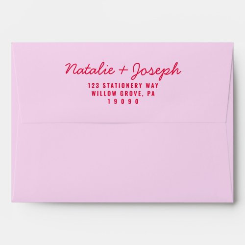 Modern Colorful Retro Bright Calligraphy Wedding Envelope