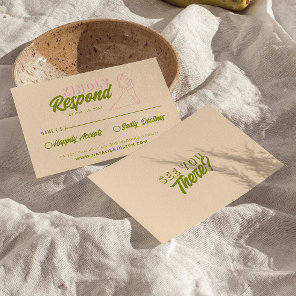 Modern Colorful Retro Fun Funky Unique Wedding RSVP Card