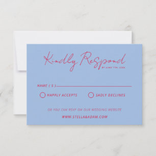 Modern Colorful Retro Fun Wedding Simple Website RSVP Card