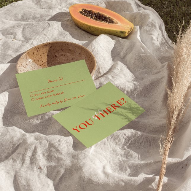 Modern Colorful Retro Funky Bright Bold Wedding  RSVP Card (Creator Uploaded)