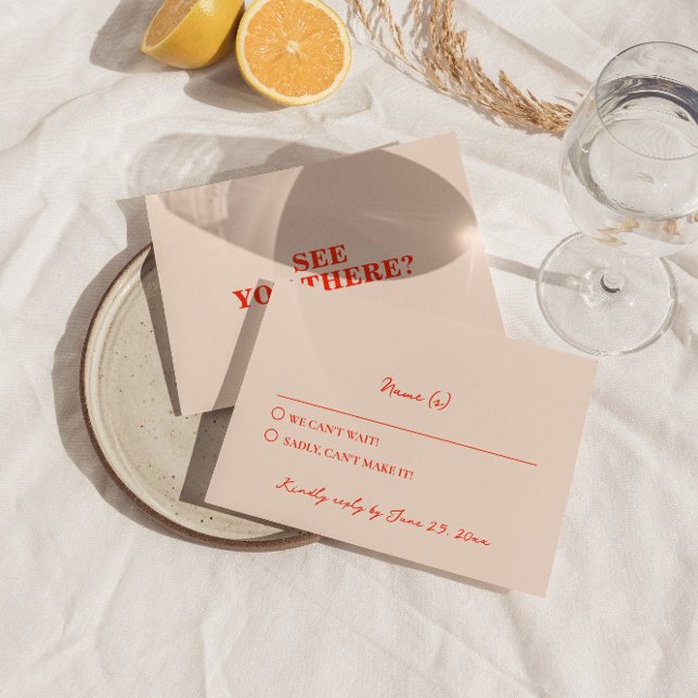 Modern Colorful Retro Funky Bright Bold Wedding  RSVP Card (Creator Uploaded)