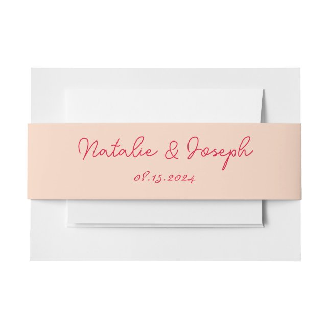 Modern Colorful Retro Whimsical Bright Wedding  Invitation Belly Band (Front Example)