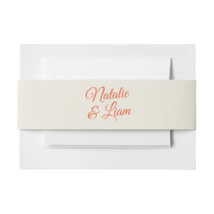 Modern Colorful Retro Whimsical Funky Wedding Invitation Belly Band