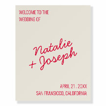 Modern Colorful Retro Whimsical Wedding Welcome 