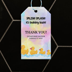 Modern Colorful Rubber Duckies Baby Shower Gift Tags