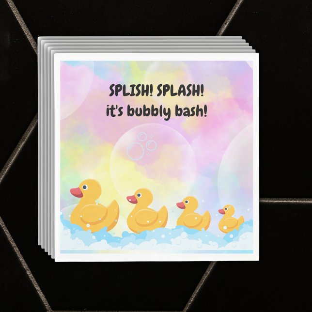 Modern Colorful Rubber Duckies Baby Shower Napkins (Creator Uploaded)