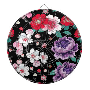 Modern Colorful Sakura Flower Japan Birthday party Dart Board