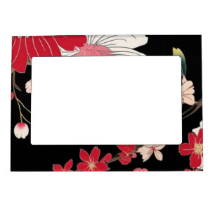 Modern Colorful Sakura Flower Japan Birthday party Magnetic Frame