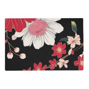 Modern Colorful Sakura Flower Japan Birthday party Placemat