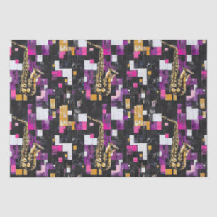 Modern colorful saxophone pattern tissue paper