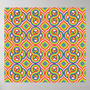 Modern Colorful Simple Batik Motifs Poster