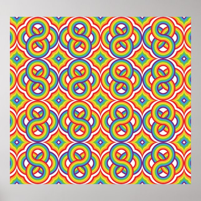 Modern Colorful Simple Batik Motifs Poster (Front)