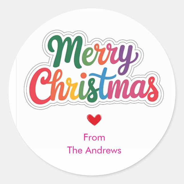 Modern Colorful simple christmas Sticker (Front)