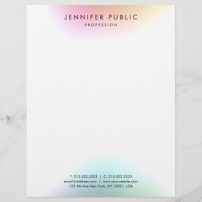Modern Colorful Simple Design Elegant Template Letterhead (Front)