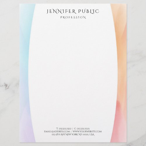 Modern Colorful Simple Design Template Trendy Letterhead