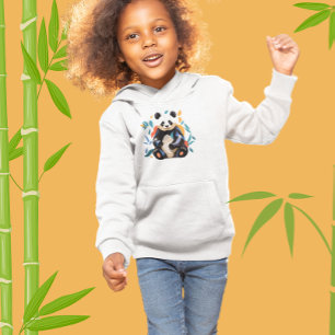 Modern Colorful Sitting Panda Bear Hoodie