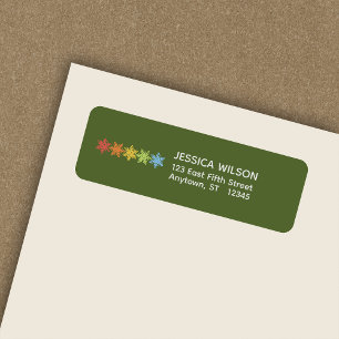 Modern Colorful Snowflake Christmas Return Address Label