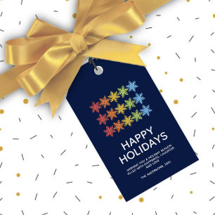 Modern Colorful Snowflakes Christmas Gift Tags