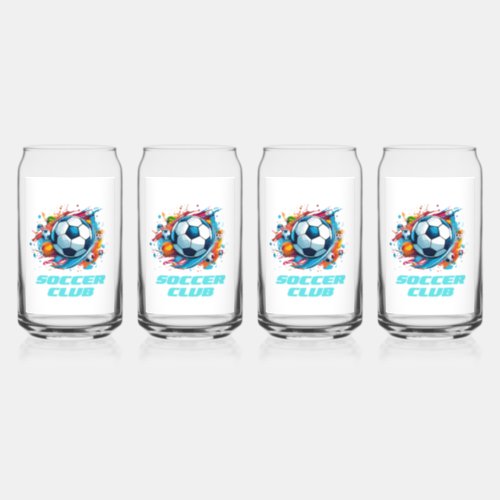 Modern Colorful Soccer Club Beer Glasses