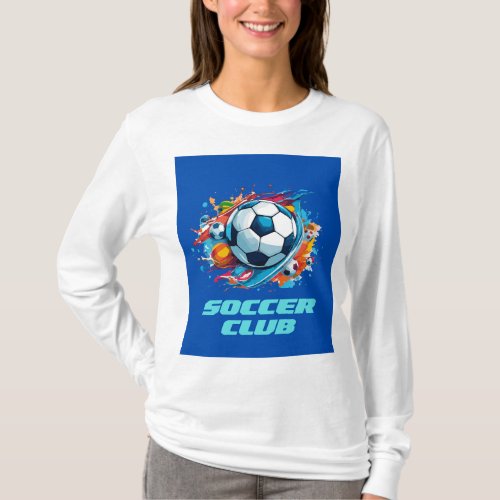 Modern Colorful Soccer Club T_Shirt Design