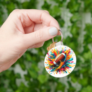 Modern Colorful Splash Game Ball Sports Keychain