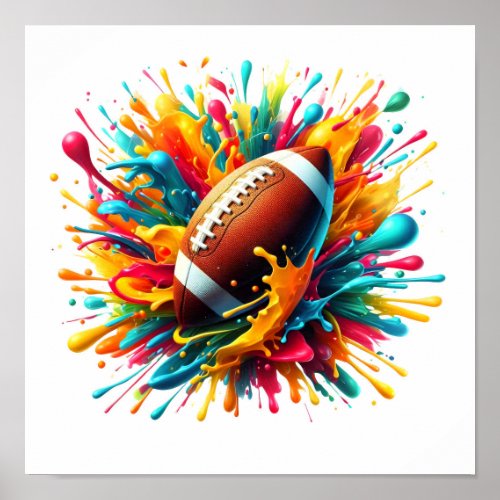 Modern Colorful Splash Game Ball Sports Poster
