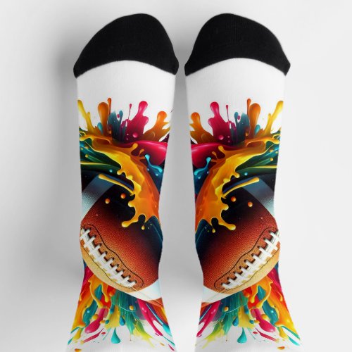 Modern Colorful Splash Game Ball Sports Socks