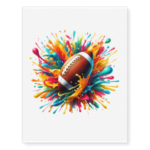 Modern Colorful Splash Game Ball Sports Temporary Tattoos