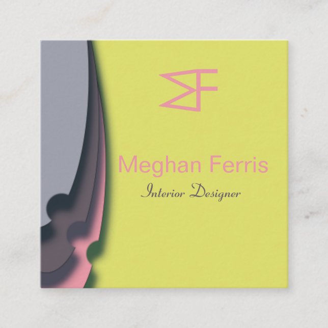 Modern Colorful Square Business Card (Front)