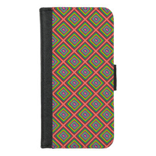 Modern colorful square geometric pattern graphic  iPhone 8/7 wallet case