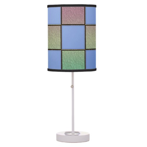 Modern Colorful Square Pattern Tiles Table Lamp