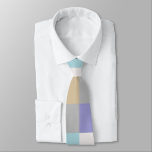Modern Colorful Squares Checkered Pattern Neck Tie