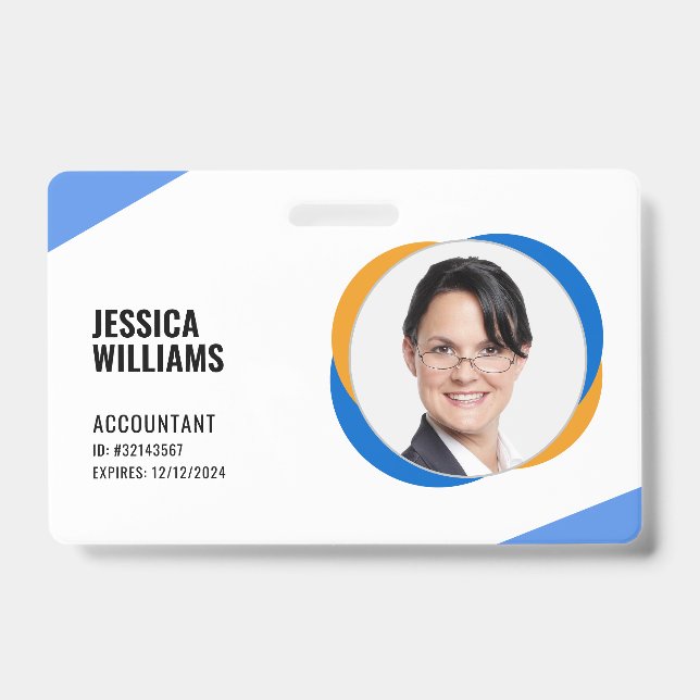 Modern Colorful Staff Employee ID Badge (Front)