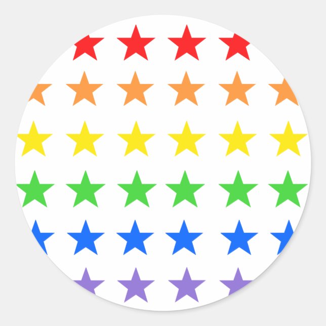 Modern Colorful Starry Pattern Classic Round Sticker (Front)