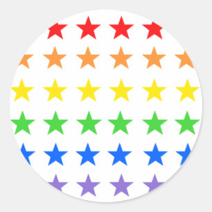 Modern Colorful Starry Pattern Classic Round Sticker