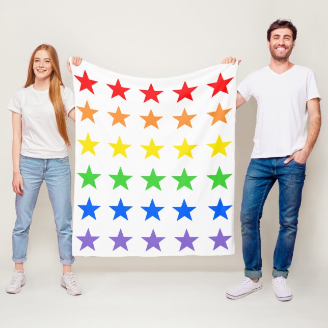 Modern Colorful Starry Pattern Fleece Blanket (In Situ)