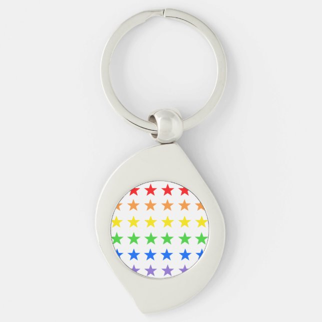Modern Colorful Starry Pattern Keychain (Front)