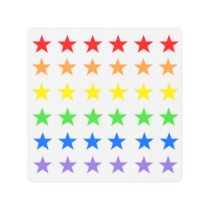 Modern Colorful Starry Pattern Metal Print