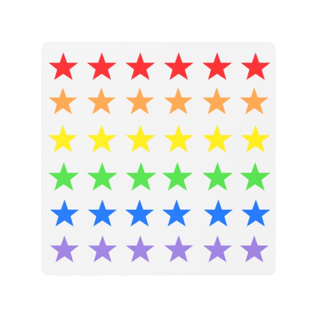Modern Colorful Starry Pattern Metal Print (Front)