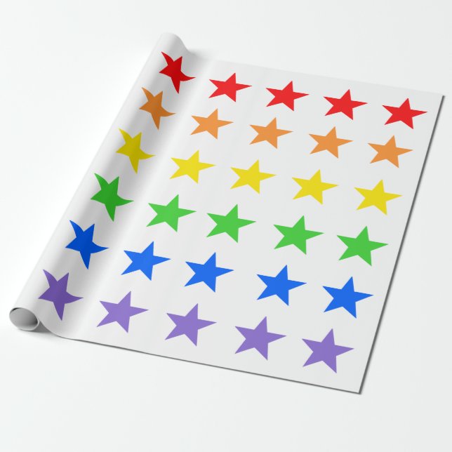 Modern Colorful Starry Pattern Wrapping Paper (Unrolled)