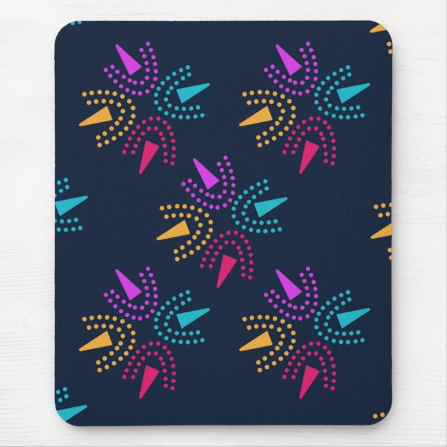 modern colorful stars - navy blue  mouse pad (Front)