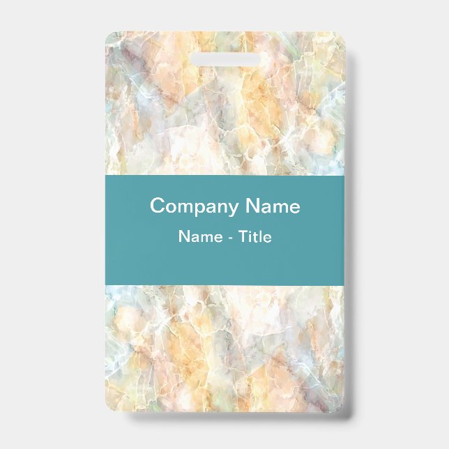 Modern Colorful Stone Marble Look Badge (Front)