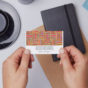 Modern Colorful Striped Abstract Fine Art Business Card