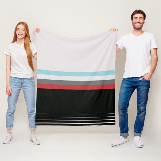 Modern Colorful Striped Pattern Fleece Blanket (In Situ)