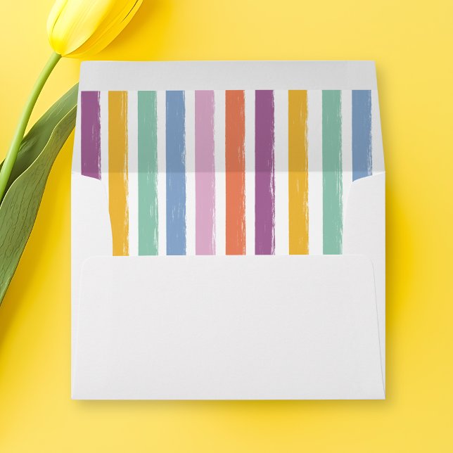 Modern Colorful Striped Pattern Simple Easter  Envelope (Modern Colorful Striped Pattern Simple Easter Envelope)