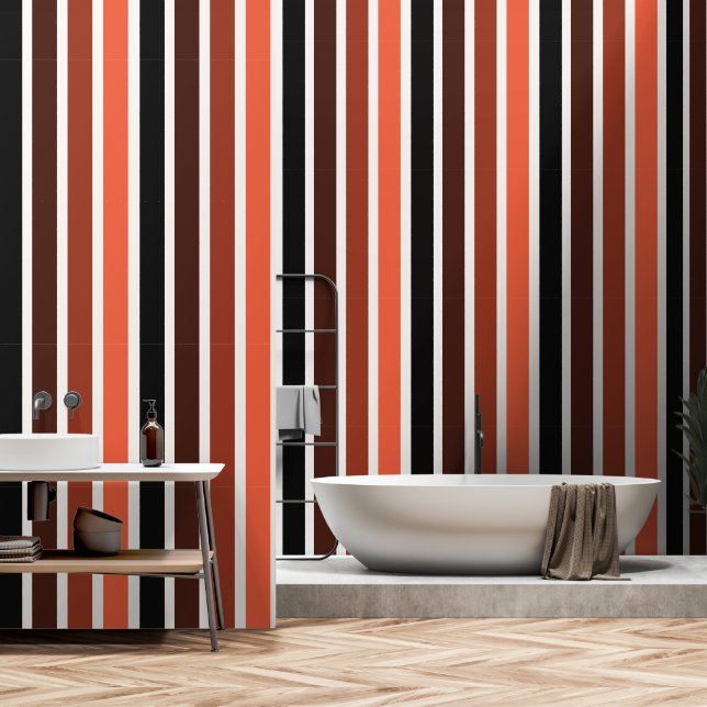 Modern Colorful Striped Pattern  Wallpaper (Bathroom)