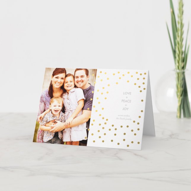 Modern Colorful Stripes 1 Photo Christmas Card (Front)