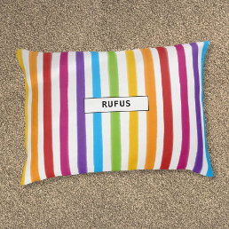 Modern Colorful Stripes Personalized Pet Bed