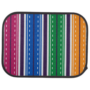 Modern Colorful Stripes Rear Car Mat